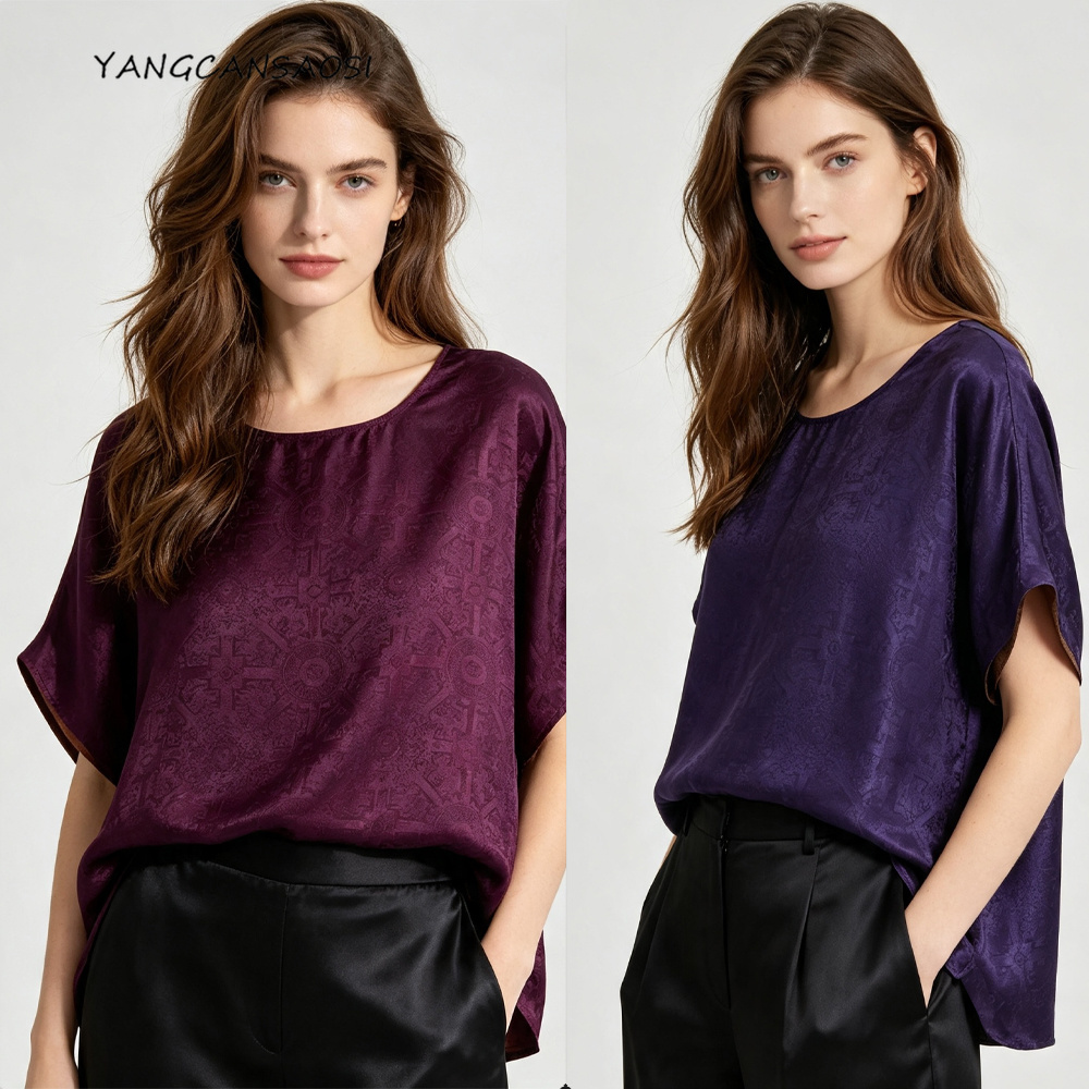Silk Blouse - Kaos Wanita Ukuran Besar Kasual Musim
