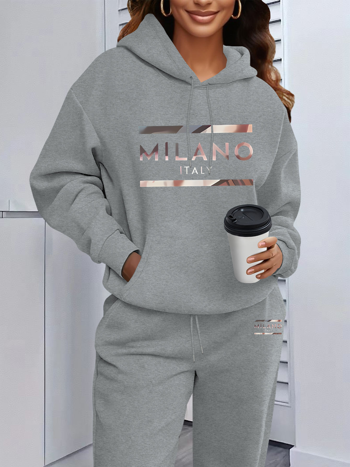 Setelan Hoodie Sweatshirt Wani - Womens Suit ulasan dan harga