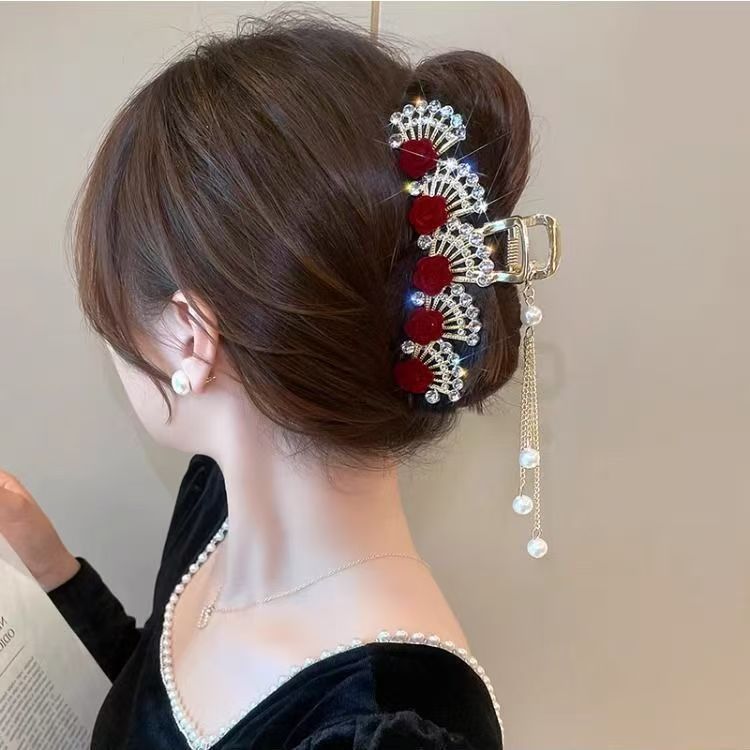 Jepit Rambut Vintage Merah Ber - Women'S Red Formal Wear ulasan dan harga