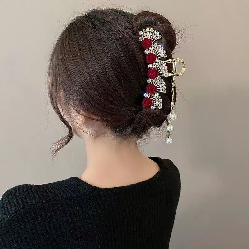Jepit Rambut Vintage Merah Ber - Women'S Red Formal Wear ulasan dan harga
